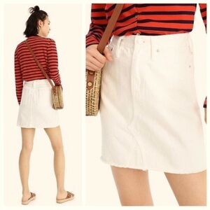 J. Crew Off White Denim Mini Skirt Size 30W